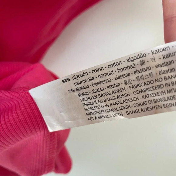 Zara Ribbed Tight Bodycon Spaghetti Strap Mini Dress Hot Barbie  Pink Sz M - Picture 7 of 7